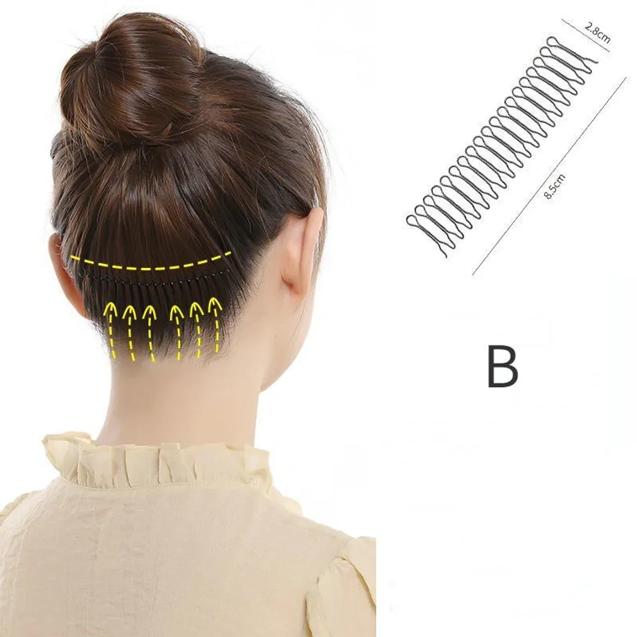 Neviditelná zlomená spona do vlasů Dámské nástroje pro styl Tiara Roll Curve Needle Bangs Fixed Insert Comb Profesionální stylingové doplňky