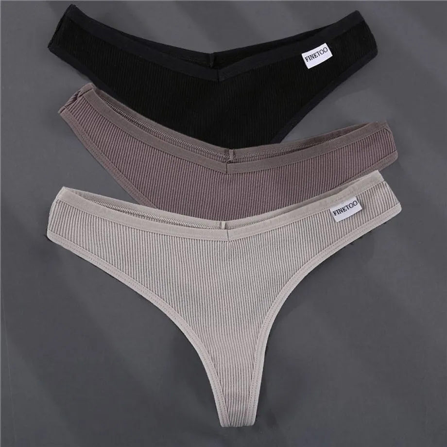 Bavlněné jednobarevné sexy dámské tanga set-1 xl