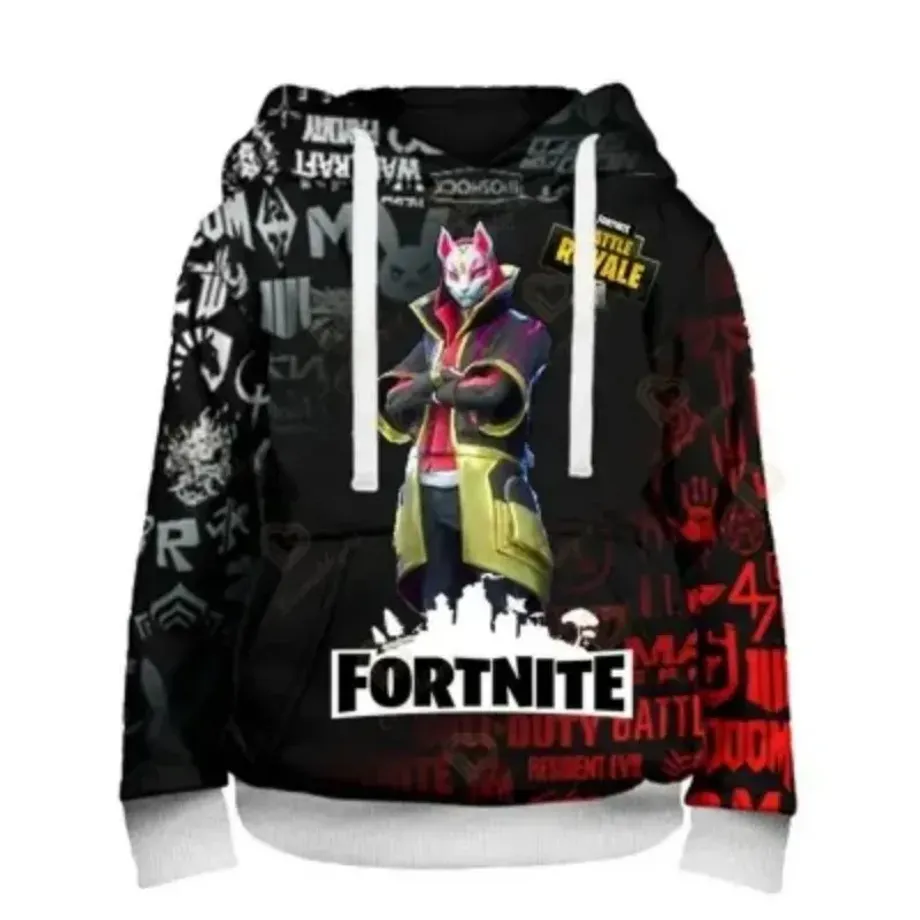 Stylová unisex mikina s kapucí a motivem postav z oblíbené hry Fortnite