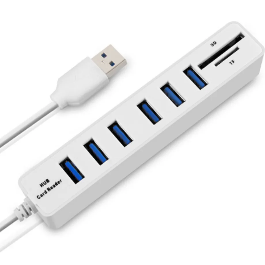 Vysokorychlostní rozbočovač USB HUB 2 v 1 čtečku SD karet - 2 barvy