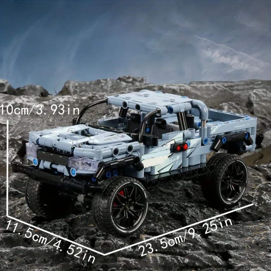 Stavebnice 3D Model - Modrý Off-road Pickup