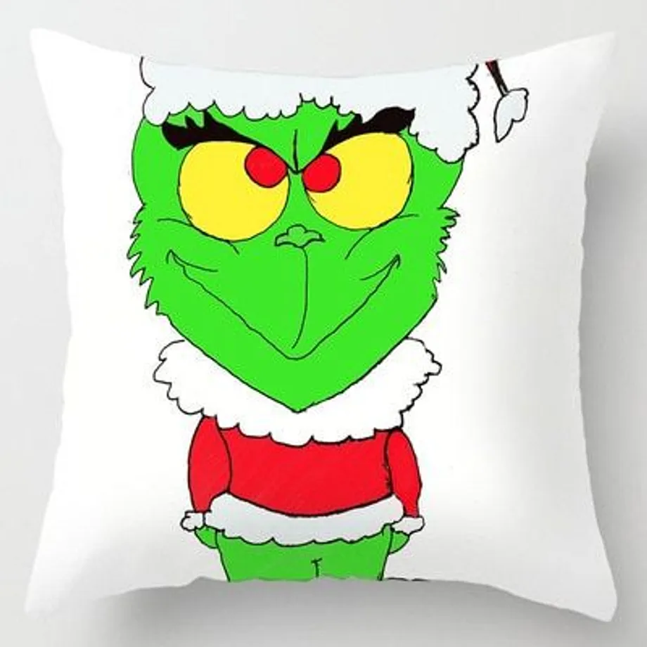 Vánoční povlak na polštářek s potiskem Grinch