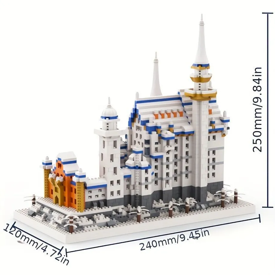 Miniaturní Kostky, Architektura Světové Krajiny - Zámek Labutího Jezera Stavební Kostky