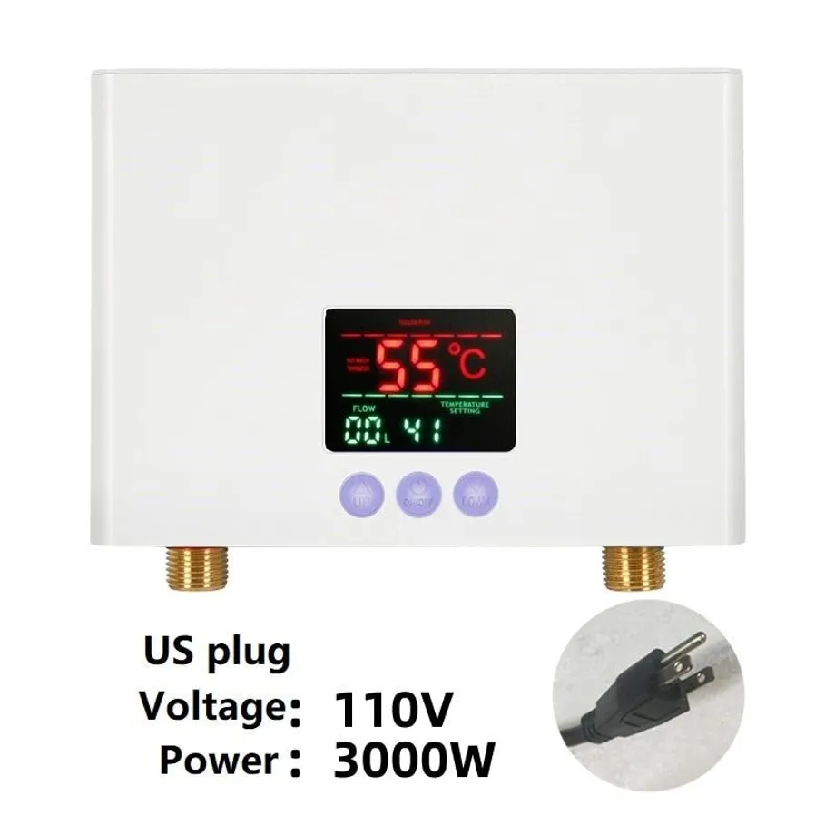 110V 220V ohřívač vody Koupelna Kuchyně Nástěnný elektrický ohřívač vody LCD displej s dálkovým ovládáním