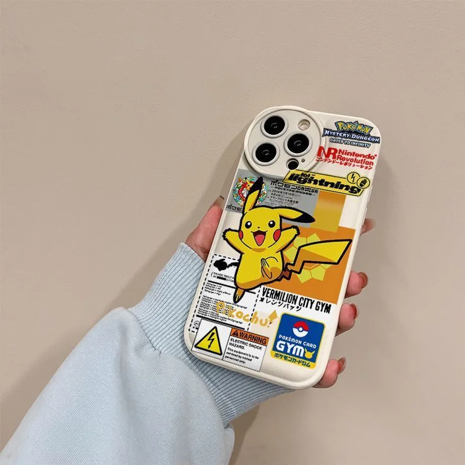 Trendy transparentní kryt na telefony iPhone s motivy oblíbených postav z pohádek Pokémon