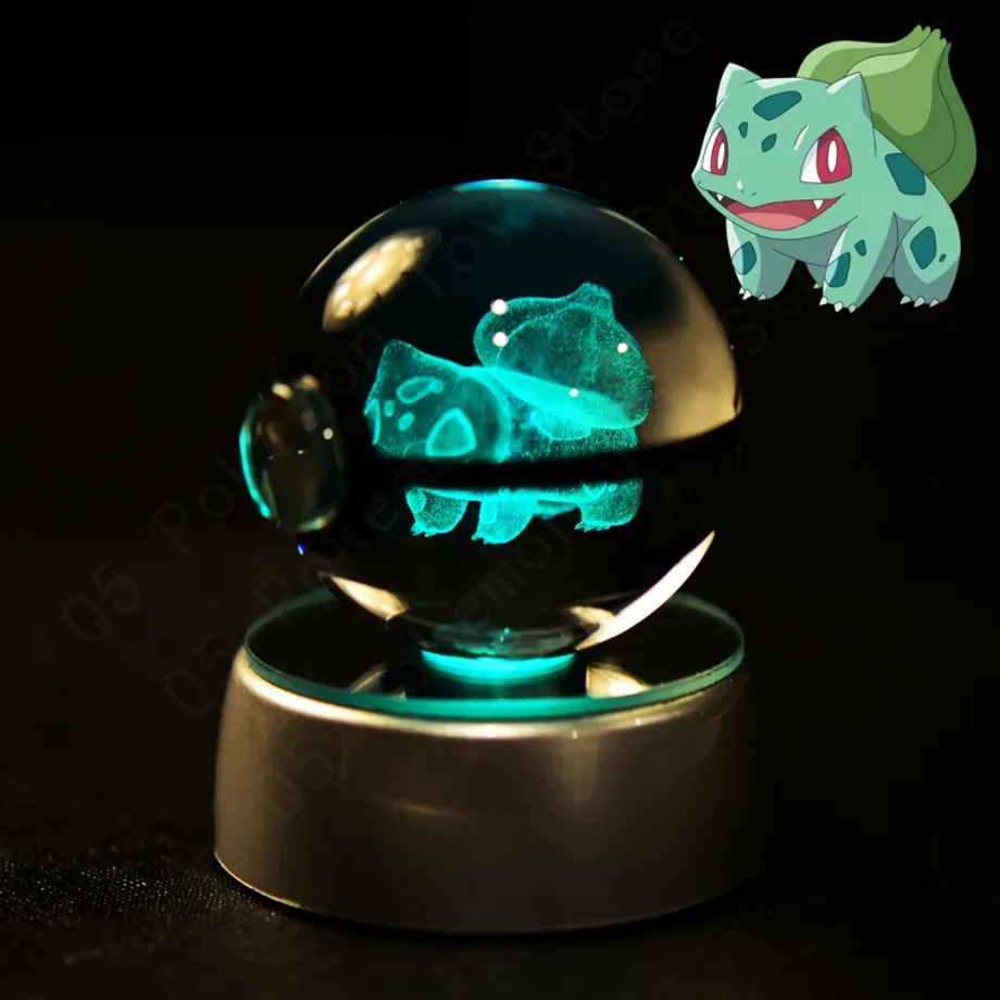 Roztomilá 3D stolní lampa ve tvaru Pokébalu s motivem Pokemonů