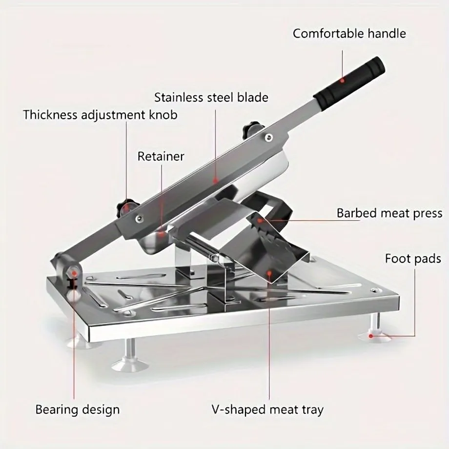 Manuální Kráječ na Zmrazené Maso z Nerezové Oceli