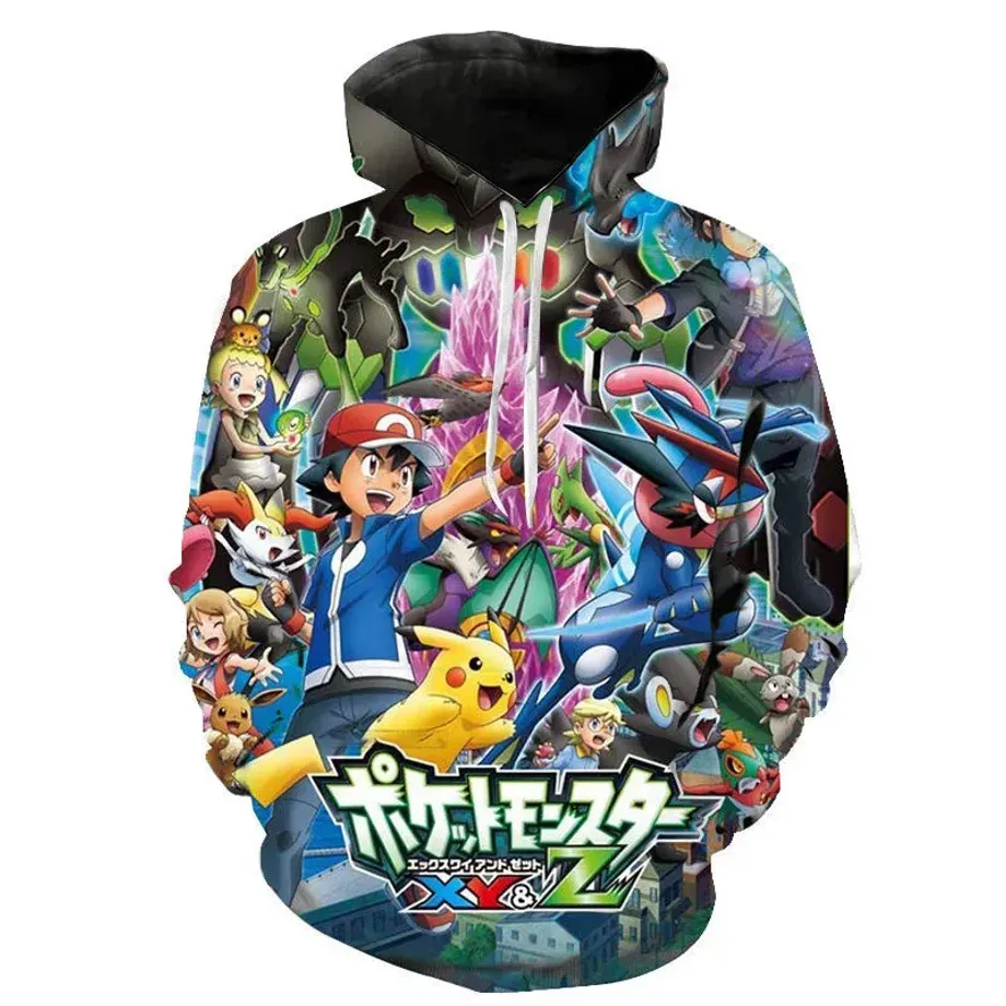 Stylová unisex mikina s klokánkou a potiskem Pokémon Pikachu