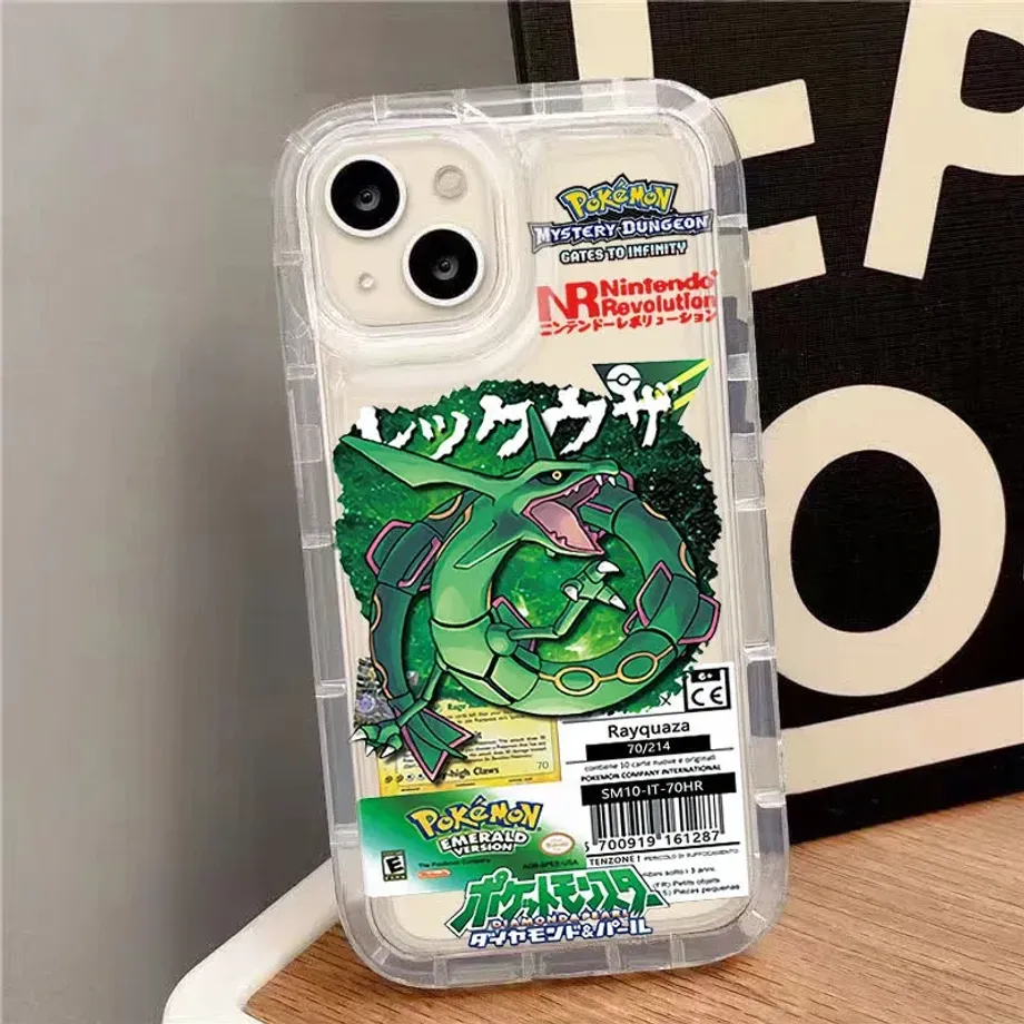 Trendy transparentní kryt na telefony iPhone s motivy oblíbených postav z pohádek Pokémon