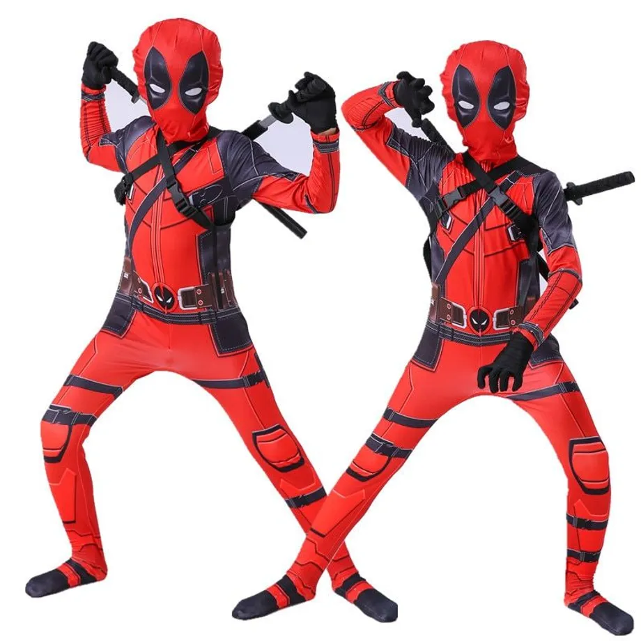 Dětský oblíbený elastický halloweenský kostým - Deadpool