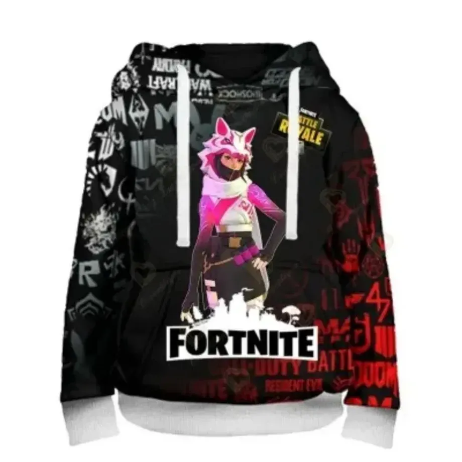 Stylová unisex mikina s kapucí a motivem postav z oblíbené hry Fortnite