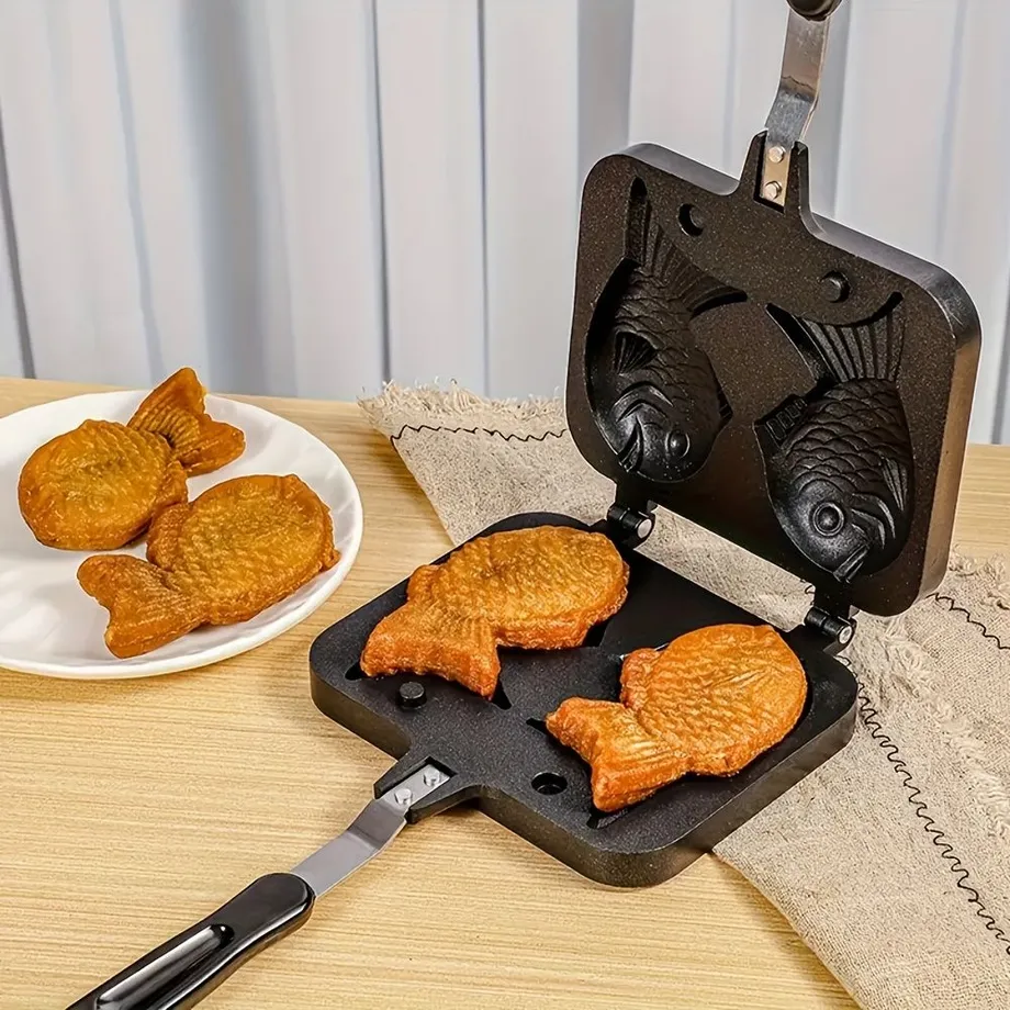 Pánvička na vafle ve tvaru ryby, nepřilnavý taiyaki gril