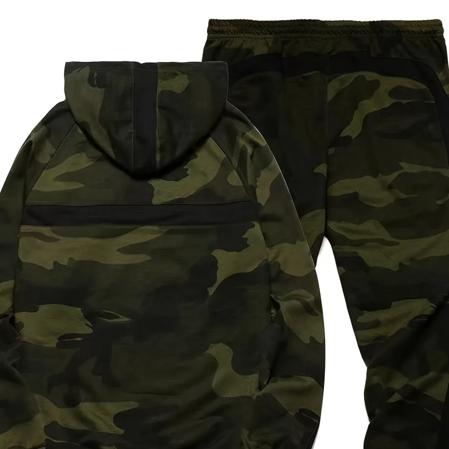 Mužská 2dílná sada Camo: Stylová sportovní mikina a jogger tepláky