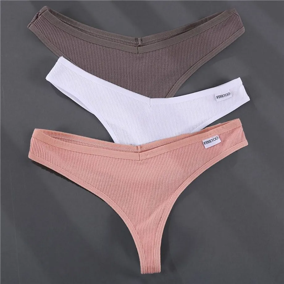 Bavlněné jednobarevné sexy dámské tanga set-9 m