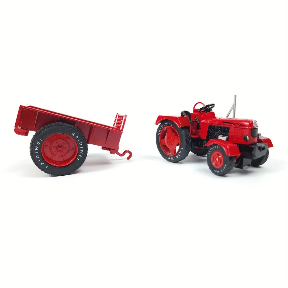 Retro traktor s vlekem 1:18 - kovový model