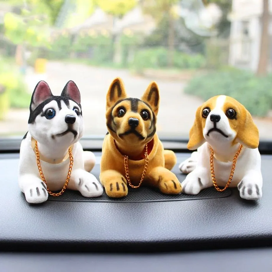 Panenka do auta Husky Beagle bernardýnský ovčák Shake Head Dog Decoration Dekorace do interiéru auta Cute Creative Gift Tabletop Ornament