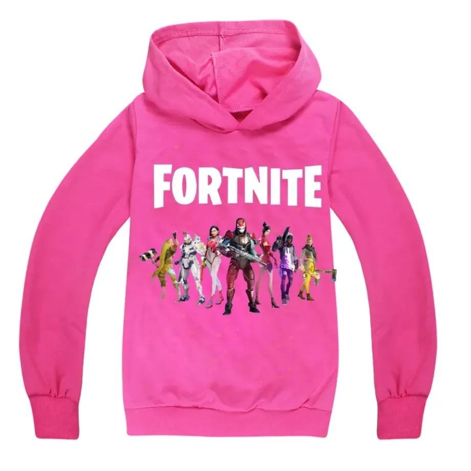 Dětská mikina s kapucí a potiskem oblíbených postav ze hry Fortnite - různé barvy