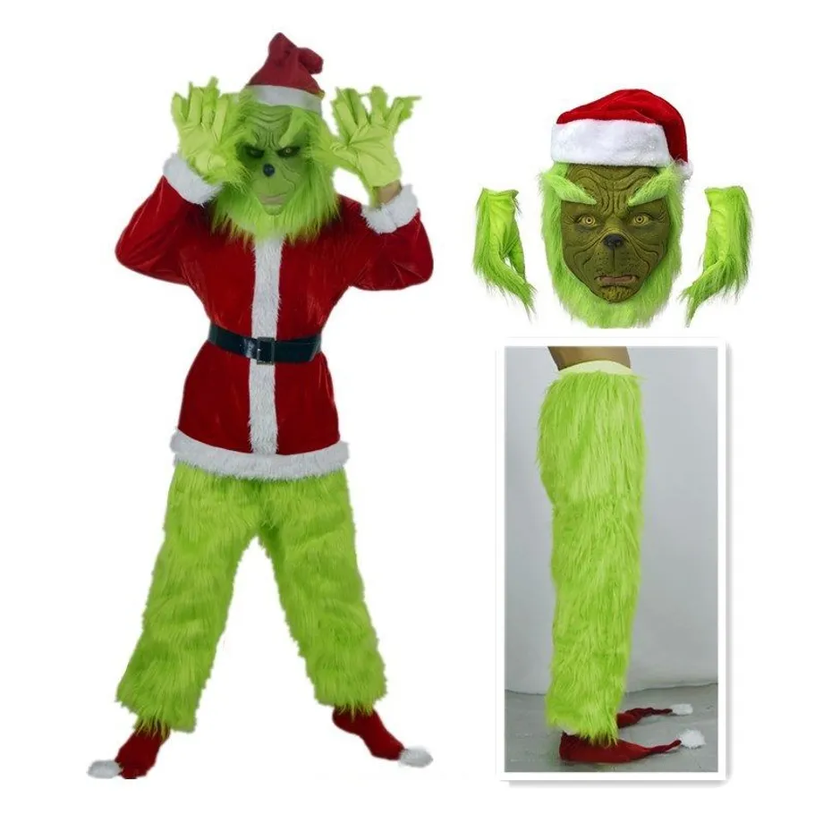 Trendy unisex cosplay kostým v provedení Grinch