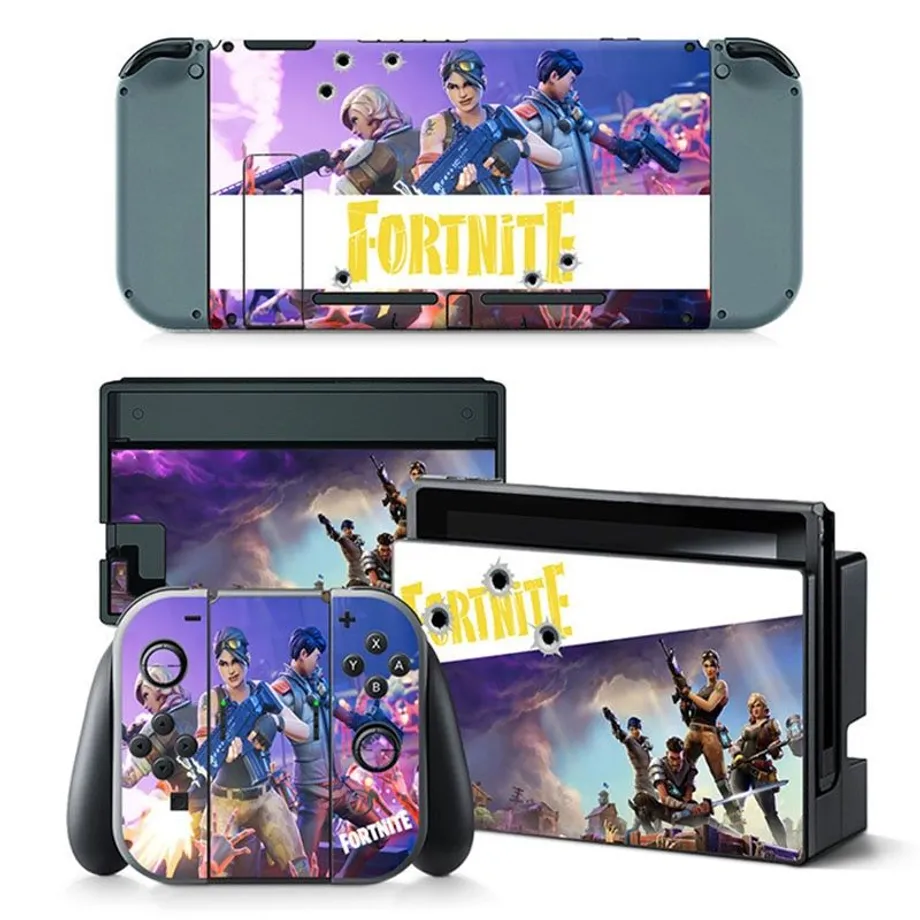 Designové nálepky na Nintendo Switch s motivem Fortnite