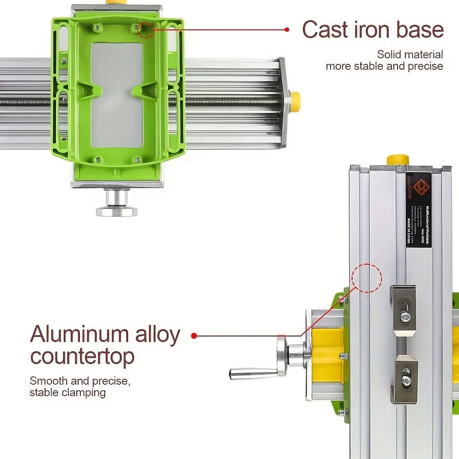 ALLSOME 1ks BG-6330 složený stůl Pracovní stůl s křížovým posuvným stolem Pracovní stůl pro frézování Vrtací stůl Multifunkční nastavitelný X-Y