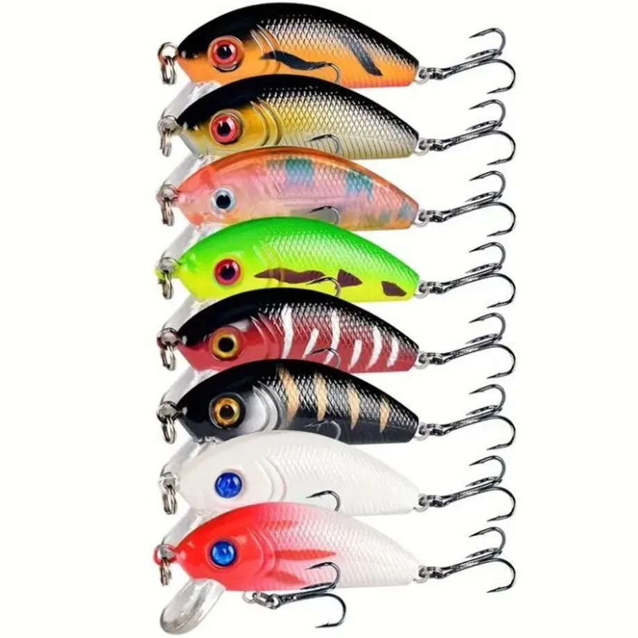 56dílná sada prémiových rybářských návnad - Bionické návnady pro sladkovodní a slanou vodu - Minnow Crankbait Tackle s realistickým designem a pevnými háčky