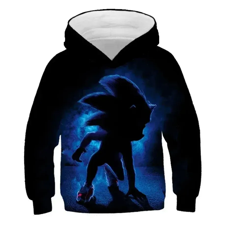 Dětská unisex mikina s kapucí a motivy 3D potisku ježka Sonic