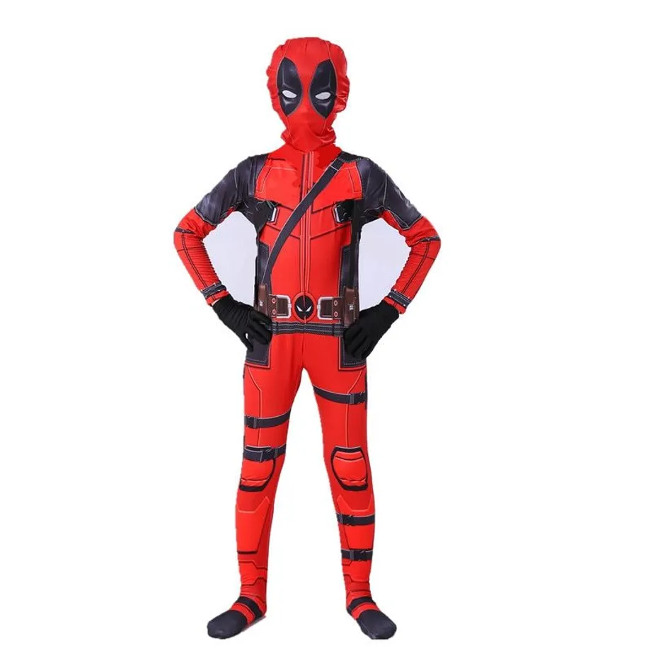 Dětský oblíbený elastický halloweenský kostým - Deadpool