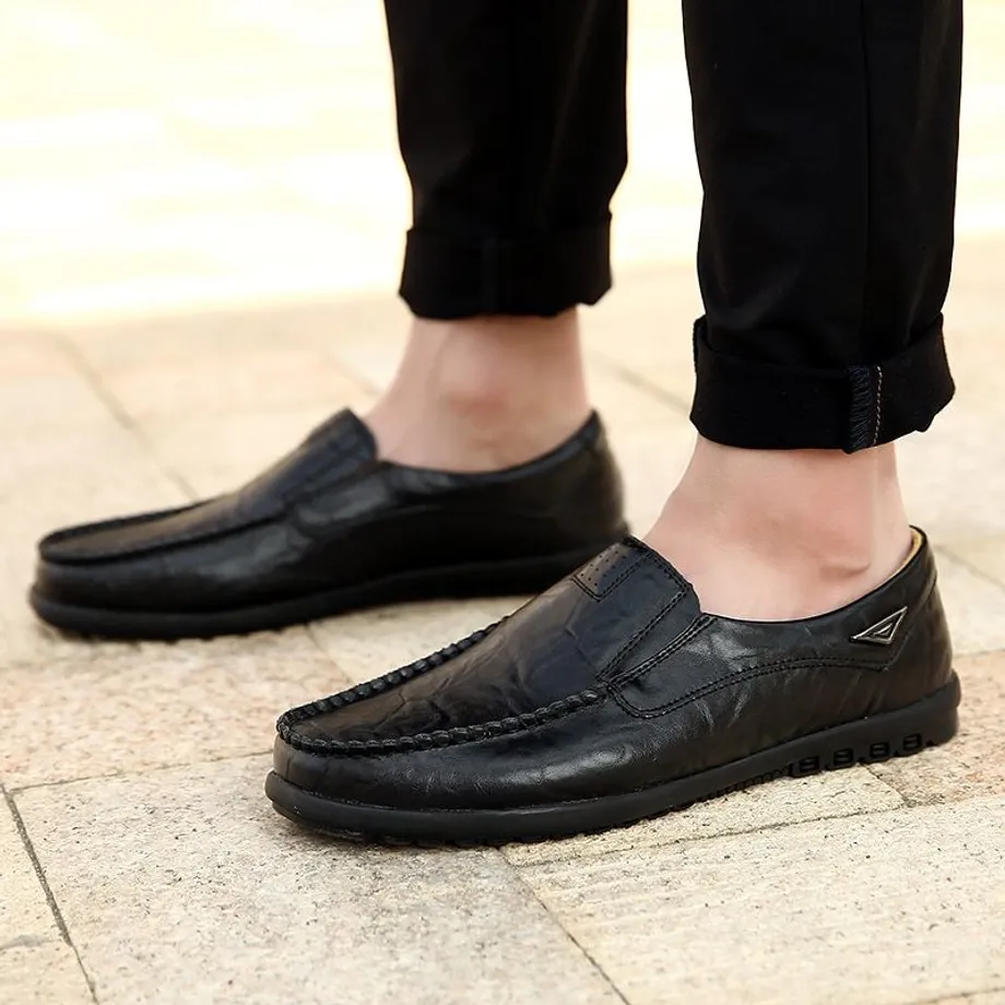 Pánské elegantní kožené mokasíny - Slip on