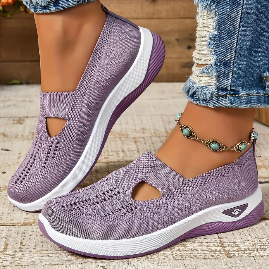 Dámské prodyšné slip-on boty s výřezy na chůzi