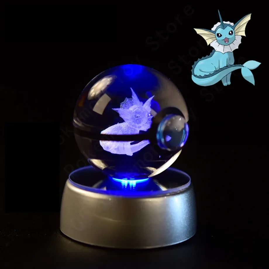 Roztomilá 3D stolní lampa ve tvaru Pokébalu s motivem Pokemonů