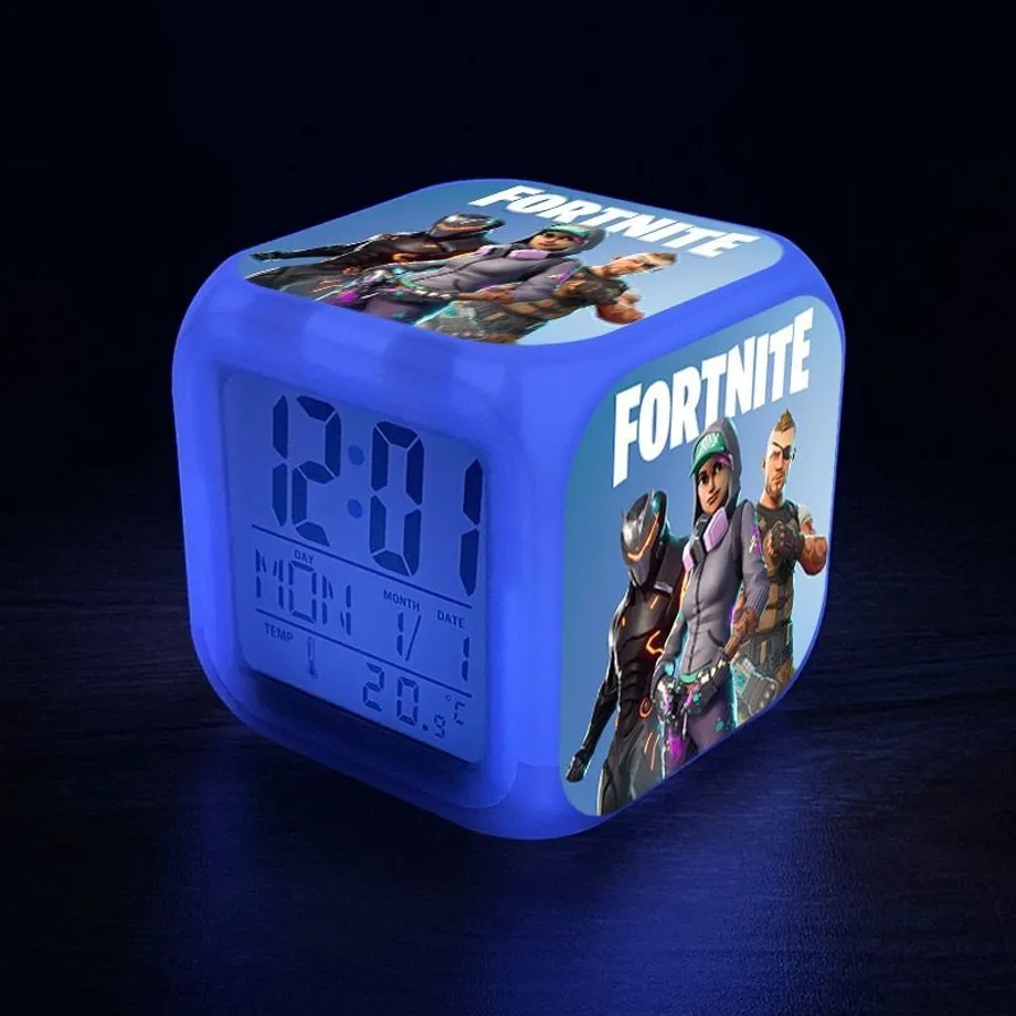 Originální svítící budík s motivem počítačové hry Fortnite 19-no-box