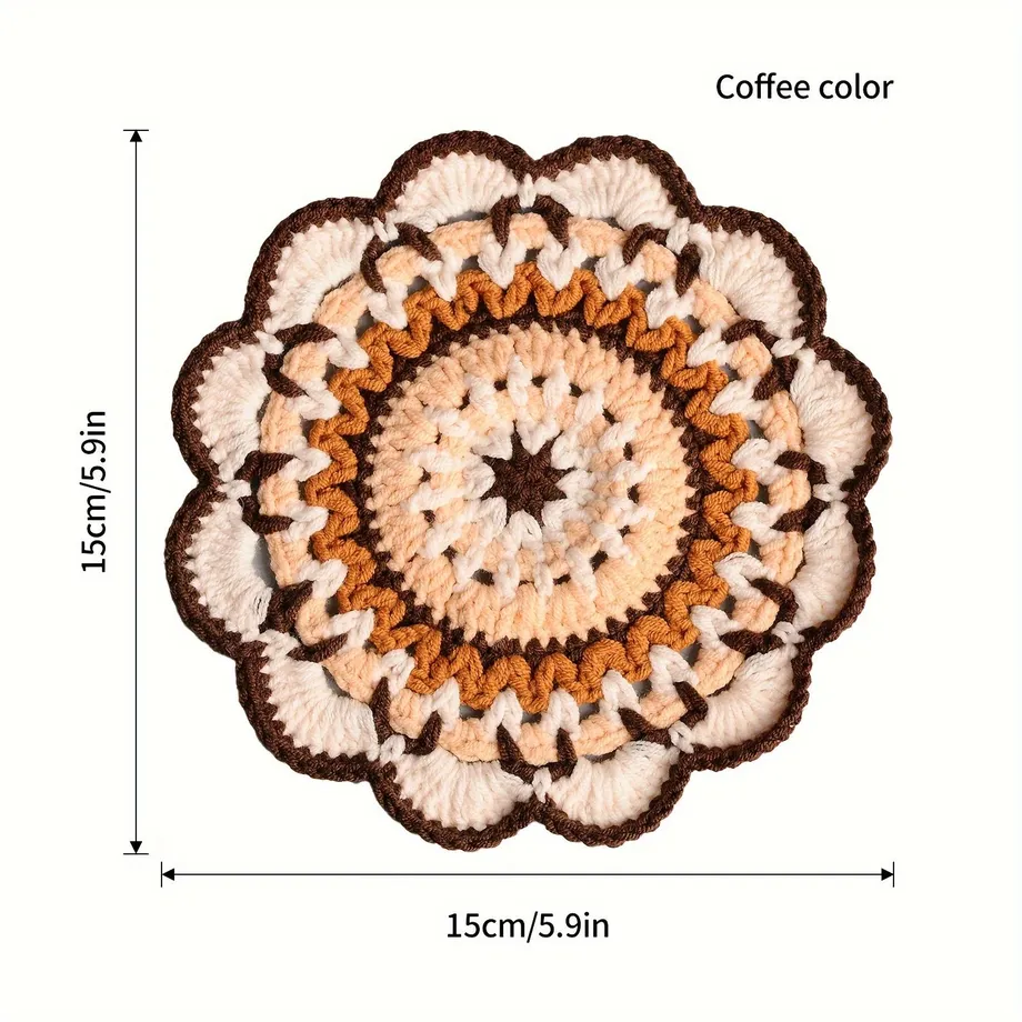 1/4ks Ručně vyrobených podtácek z látky - pozitivní nálada při kávě