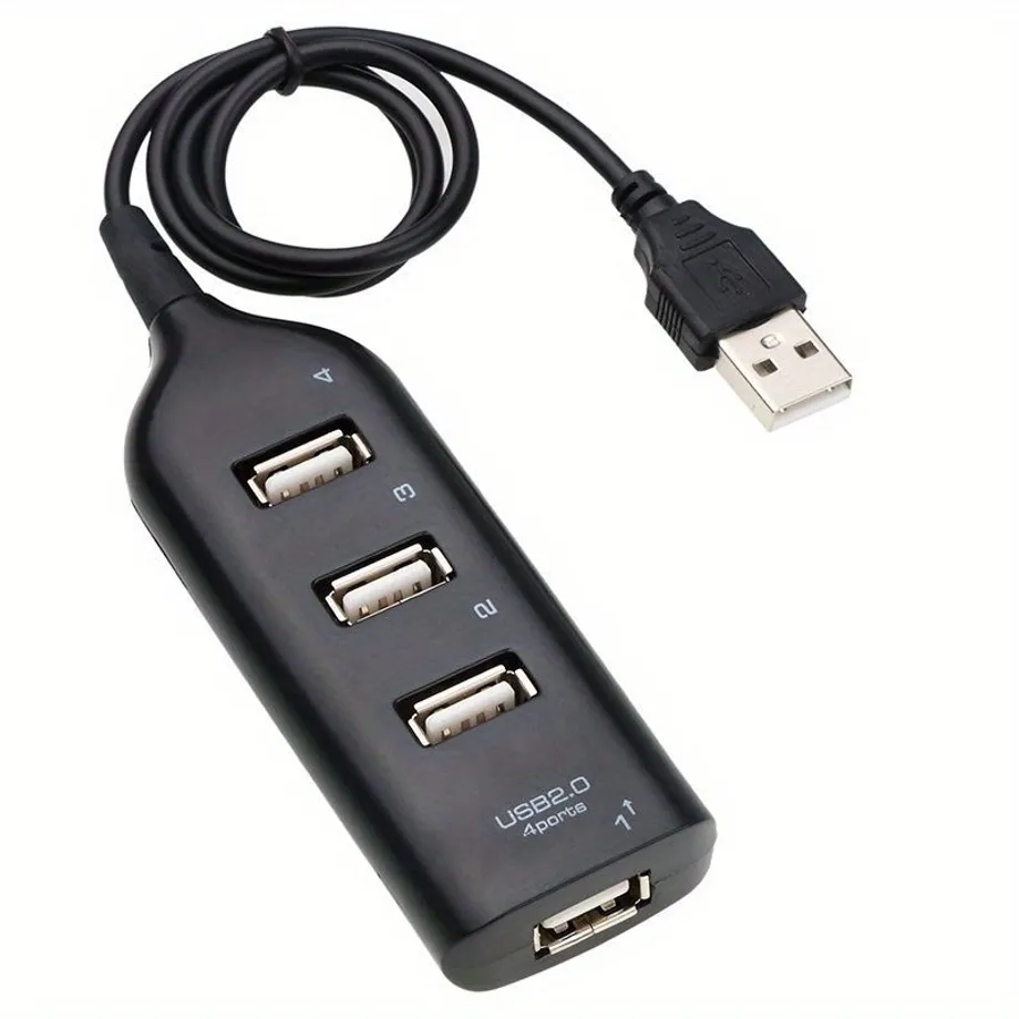 Kompaktní rozbočovač USB 4 porty USB 2.0 s kabelem Mini USB pro snadné připojení víceopu