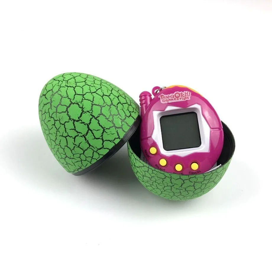 Dětská retro hračka Tamagotchi v dinosauřím vejci