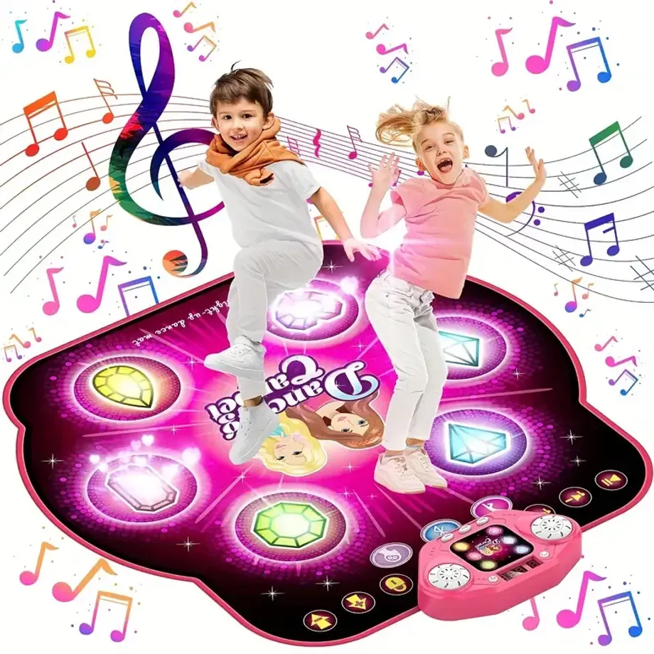 Taneční Podložka Toys Elektronická Taneční Podložka S Rozsvícením 6 Kláves A Bezdrátovým Bluetooth, 5 Herních Režimů Princess Dance Mat, Narozeninové Vánoční Dárky