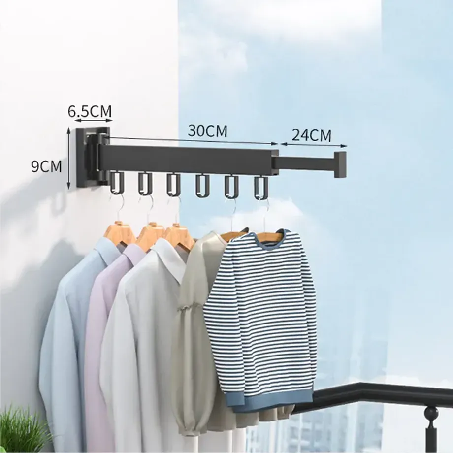 Retractable Cloth Drying Rack Folding Clothes Hanger Wall Mount Indoor Amp Outdoor Space Saving Home Laundry Clothesline