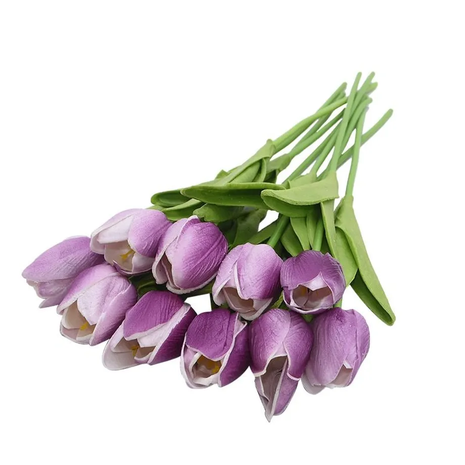 Umělá kytice barevných tulipánů