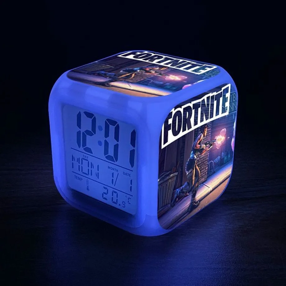 Originální svítící budík s motivem počítačové hry Fortnite 14-no-box