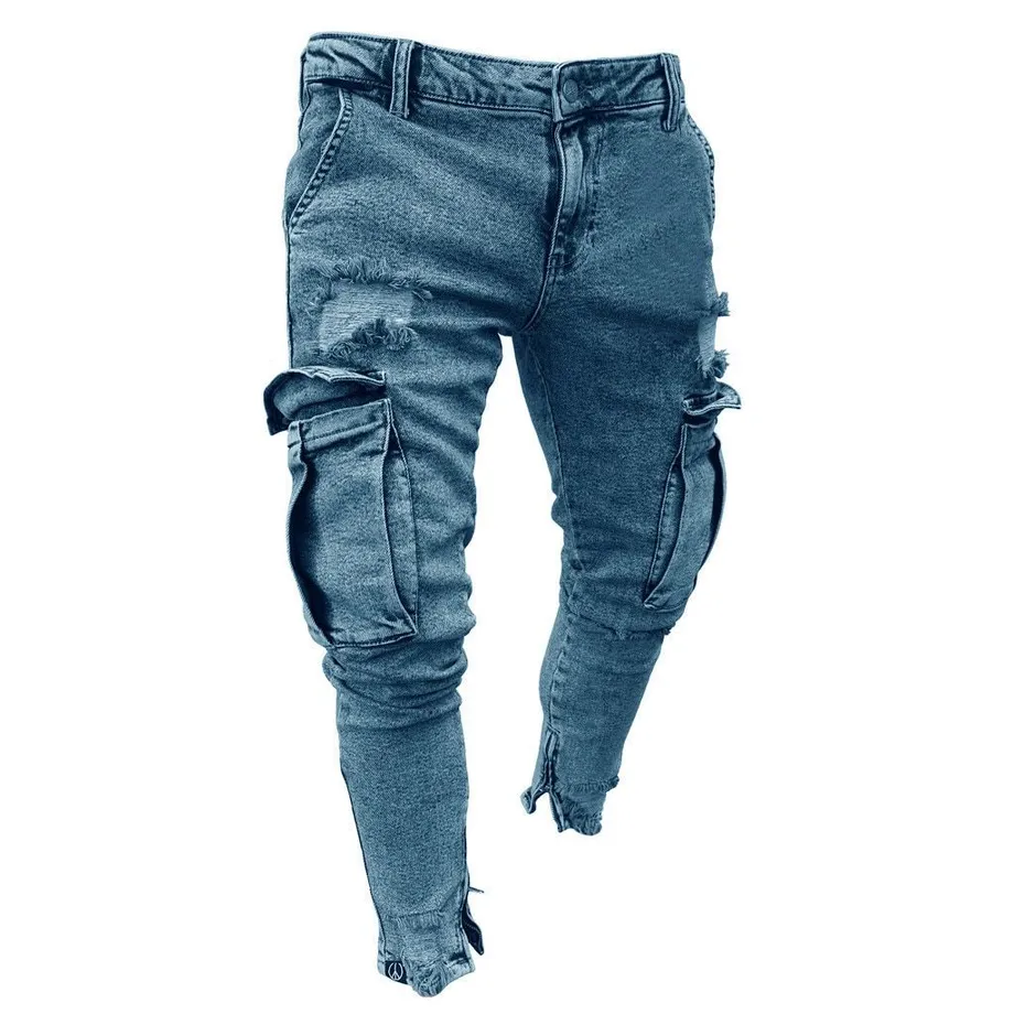 Pánské skinny džínové cargo pant