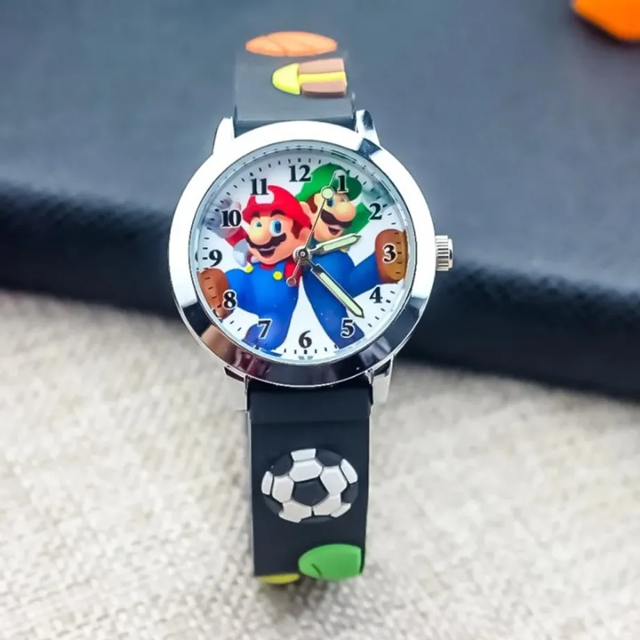 Dětské analogové hodinky s motivem Super Mario Bros.