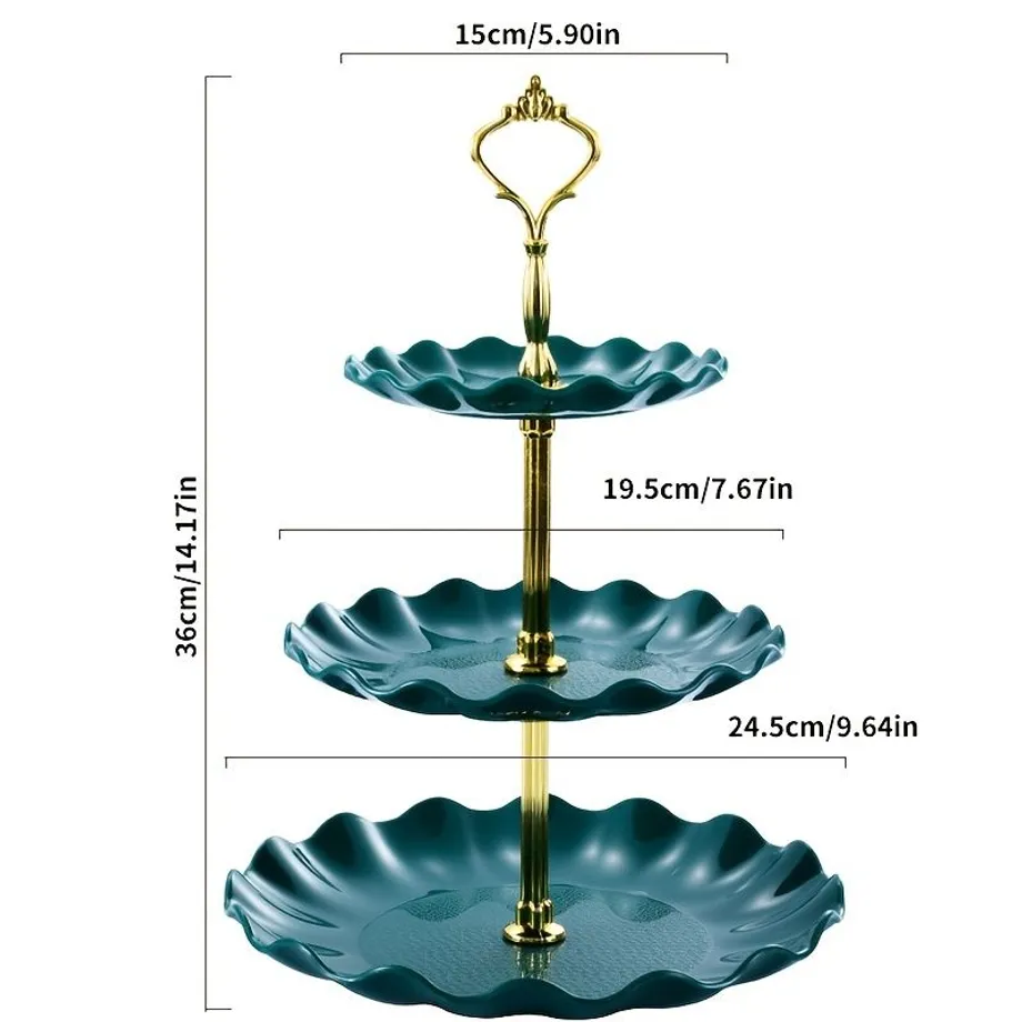 Třípatrová miska na ovoce a sladkosti, kreativní design, plast