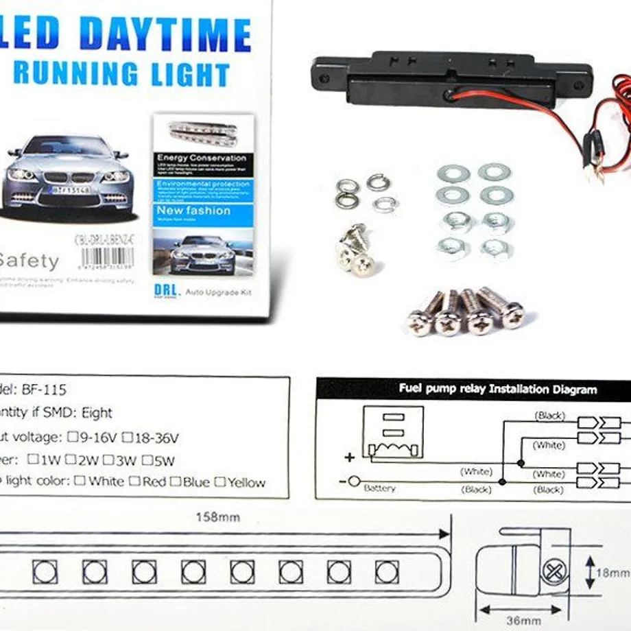 DRL světla pro denní svícení 2x 8 LED