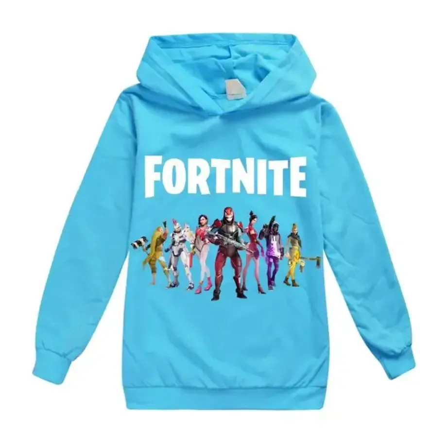 Dětská mikina s kapucí a potiskem oblíbených postav ze hry Fortnite - různé barvy