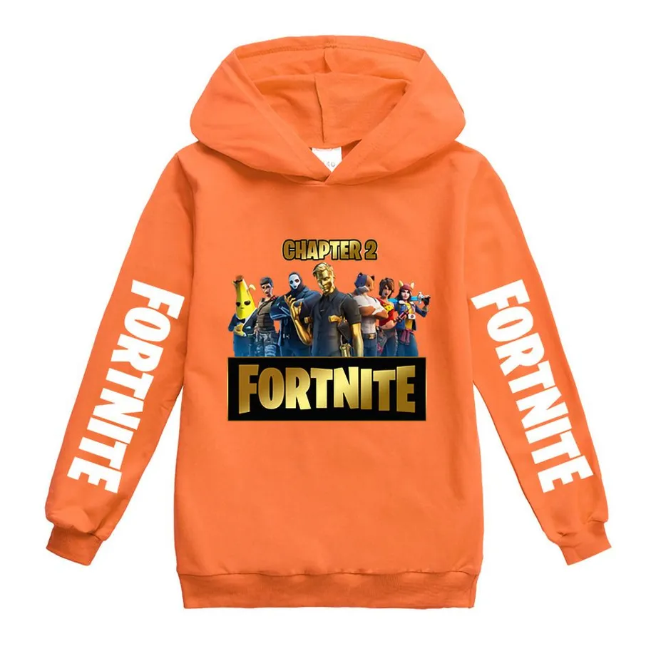 Dětská mikina s kapucí a potiskem na rukávech a hrudníku Fortnite