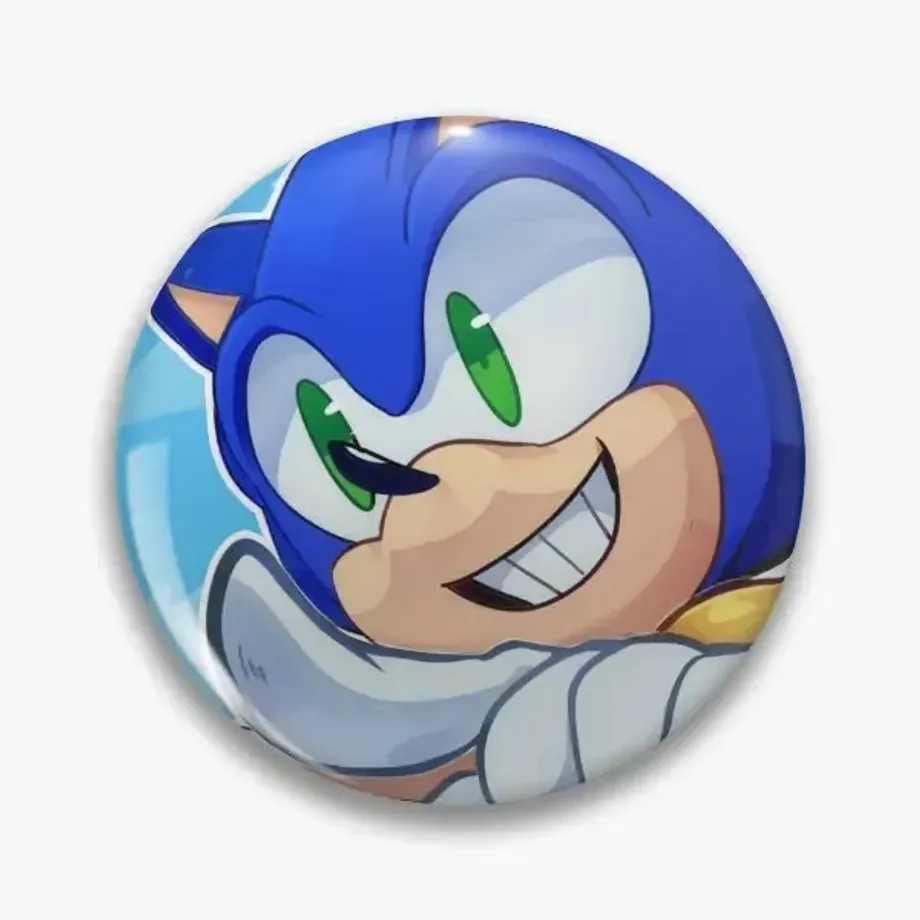 Dětská trendy brož s kovovým límcem s motivem oblíbeného ježka Sonic