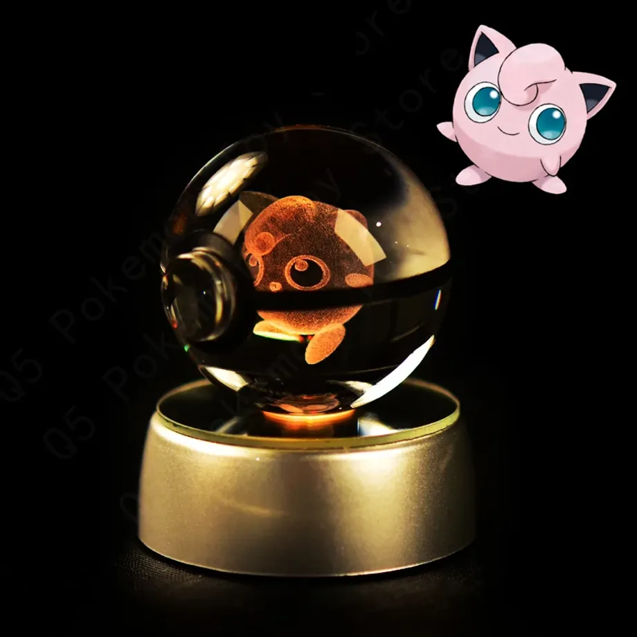 Roztomilá 3D stolní lampa ve tvaru Pokébalu s motivem Pokemonů