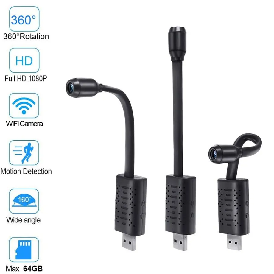 Mini kamery dohledové kamery s Wifi IP USB Full HD 720P P2P CCTV SD karta Cloud Storage Smart AI detekce lidí V380 APP