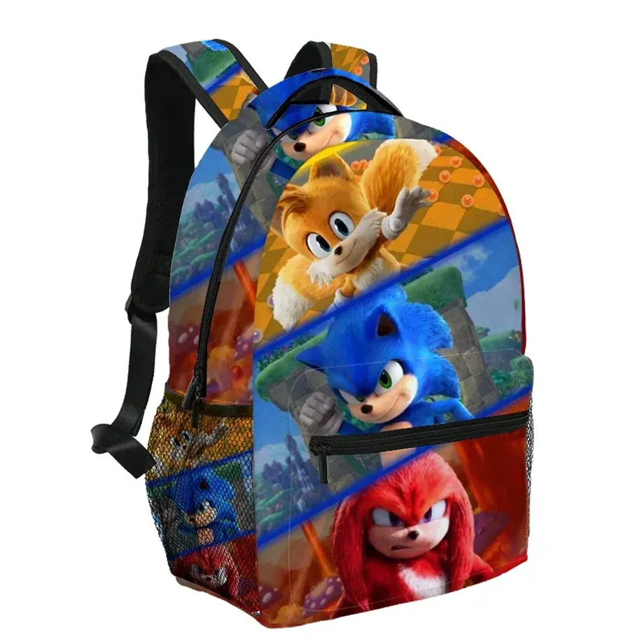 Dětský trendy školní batoh s motivem oblíbeného ježka Sonic