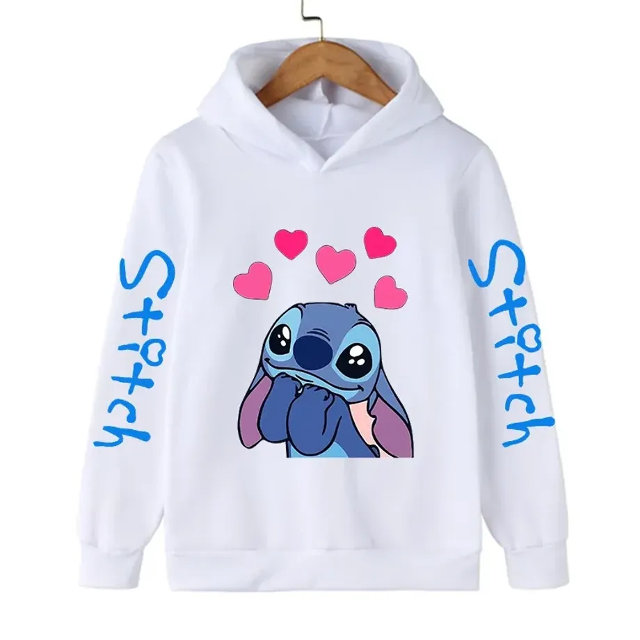 Dětská mikina s kapucí a roztomilým potiskem Stitch