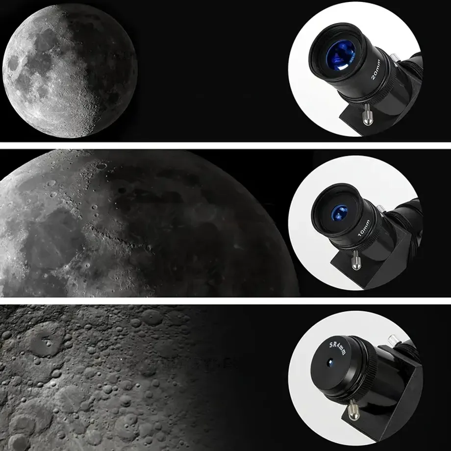 Dalekohled pro dospělé - Astronomický teleskop 70mm, 400mm, AZ montáž, pro začátečníky, pozorování hvězd, refraktor, cestovní teleskop, adaptér na smartphone, bezdrátové dálkové ovládání